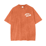 Sunii Orange Oversize Snow Washed T-Shirt