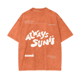 Sunii Orange Oversize Snow Washed T-Shirt